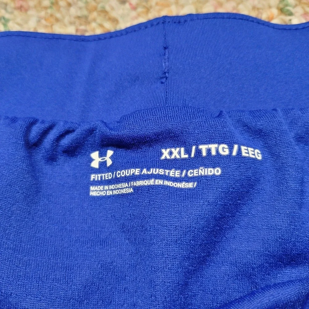 Under Armour Launch PRT Shorts Men XXL Blue White Marble Running‎ Gym 1372688